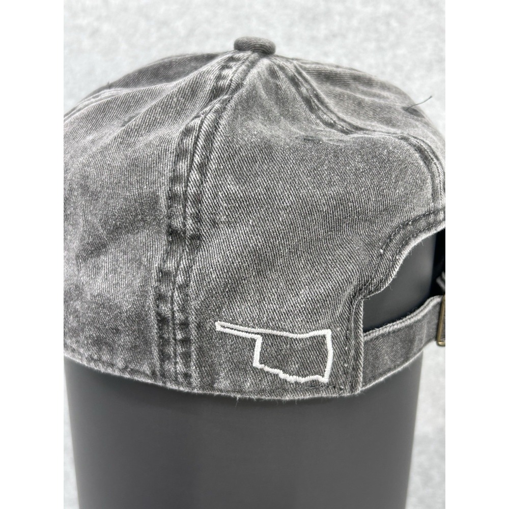 Oklahoma Black Denim Ball Cap Hat - Picture 3 of 8